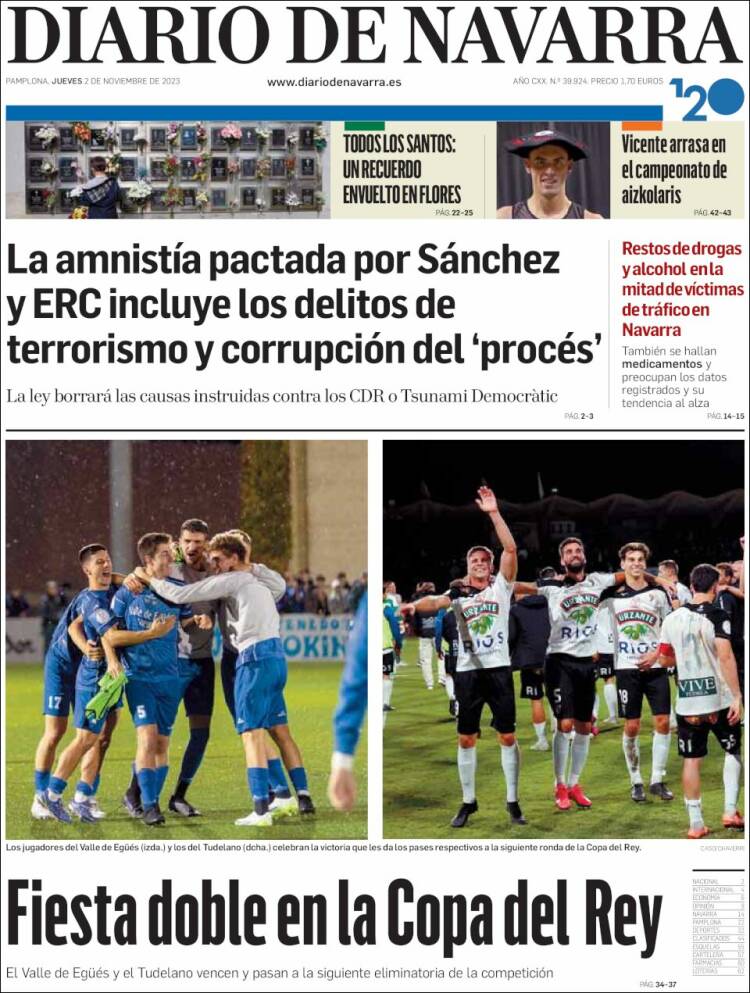 Portada de Diario de Navarra (España)