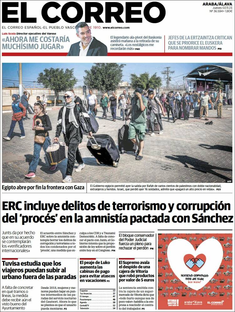 Portada de El Correo - Álava (España)