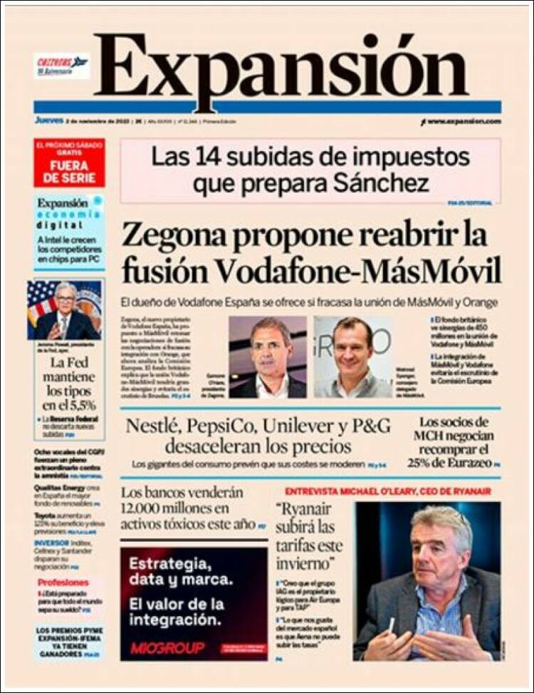 Portada de Expansión (Espa&ntilde;a)