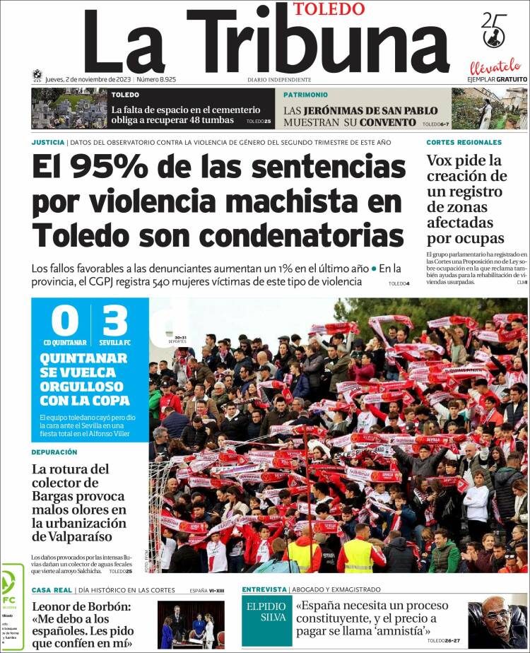 Portada de La Tribuna de Toledo (España)