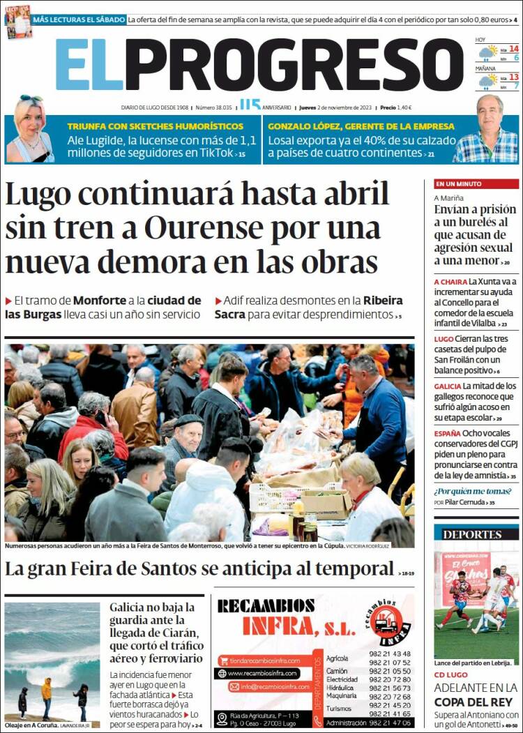 Portada de El Progreso (España)