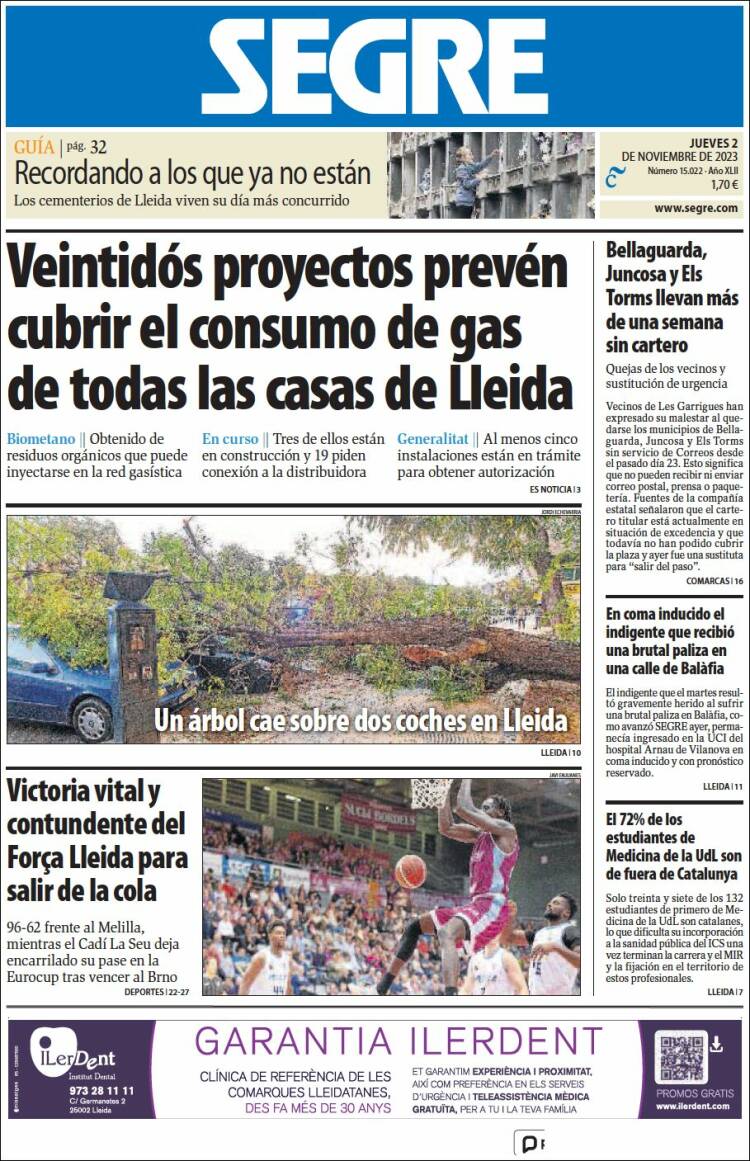 Portada de Segre  (España)