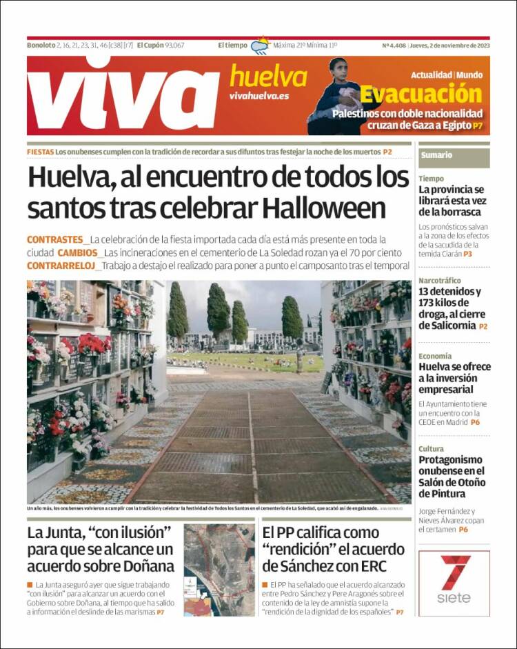 Portada de Viva Huelva (España)