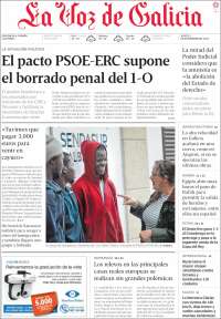Portada de La Voz de Galicia (España)