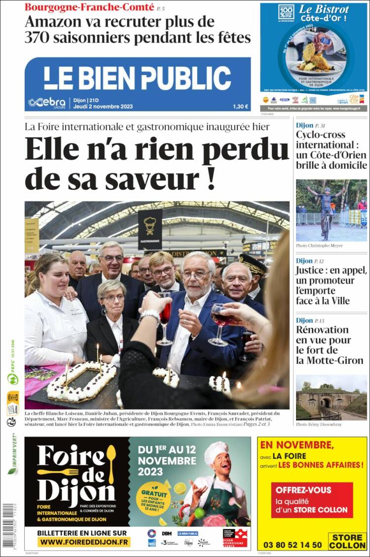 Portada de Le Bien Public (Francia)