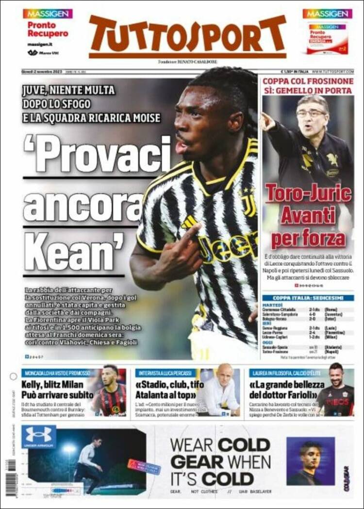 Portada de Tuttosport (Italia)