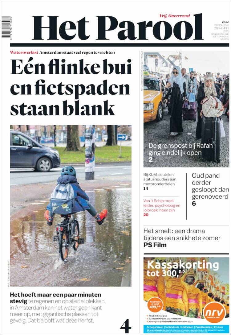 Portada de Het Parool (Pa&iacute;ses Bajos)