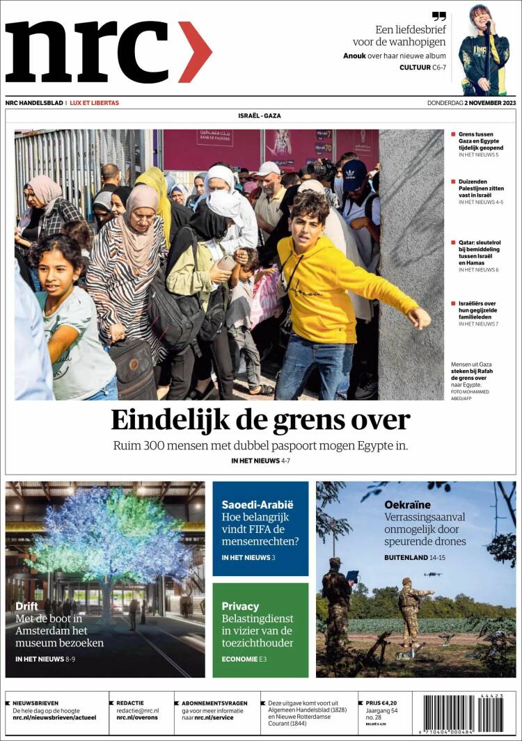 Portada de NRC Handelsblad (Pa&iacute;ses Bajos)