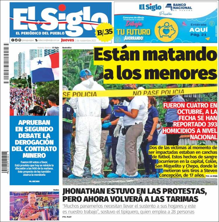 Portada de El Siglo (Panam&aacute;)