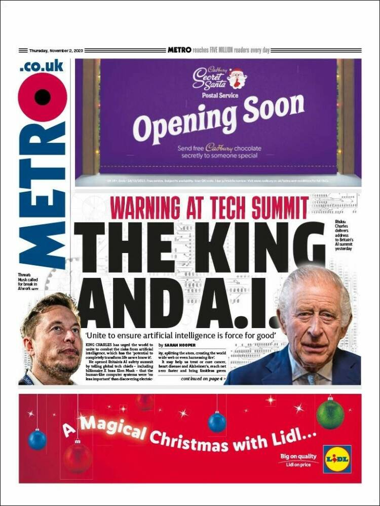 Portada de Metro (Reino Unido)