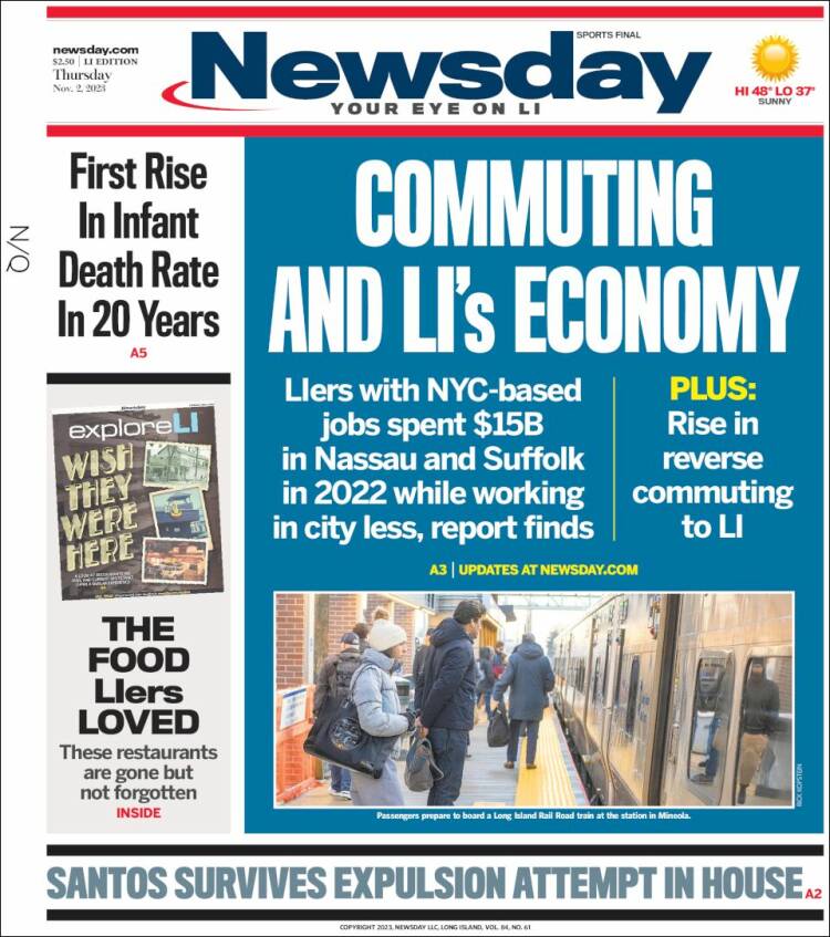 Portada de Newsday (USA)