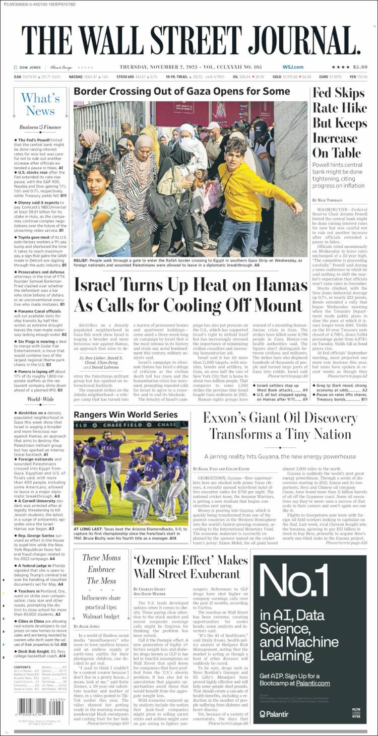 Portada de Wall Street Journal (USA)