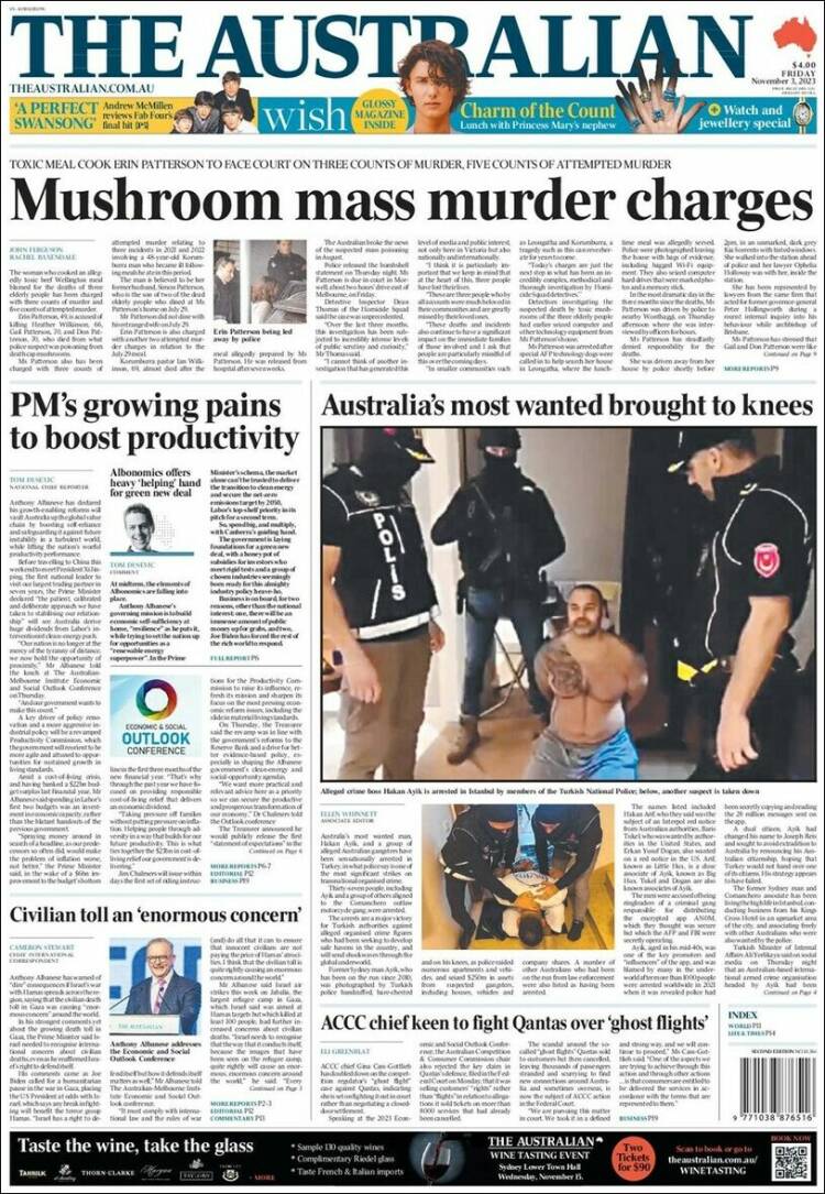 Portada de The Australian (Australia)
