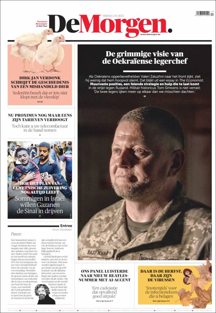 Portada de De Morgen (B&eacute;lgica)