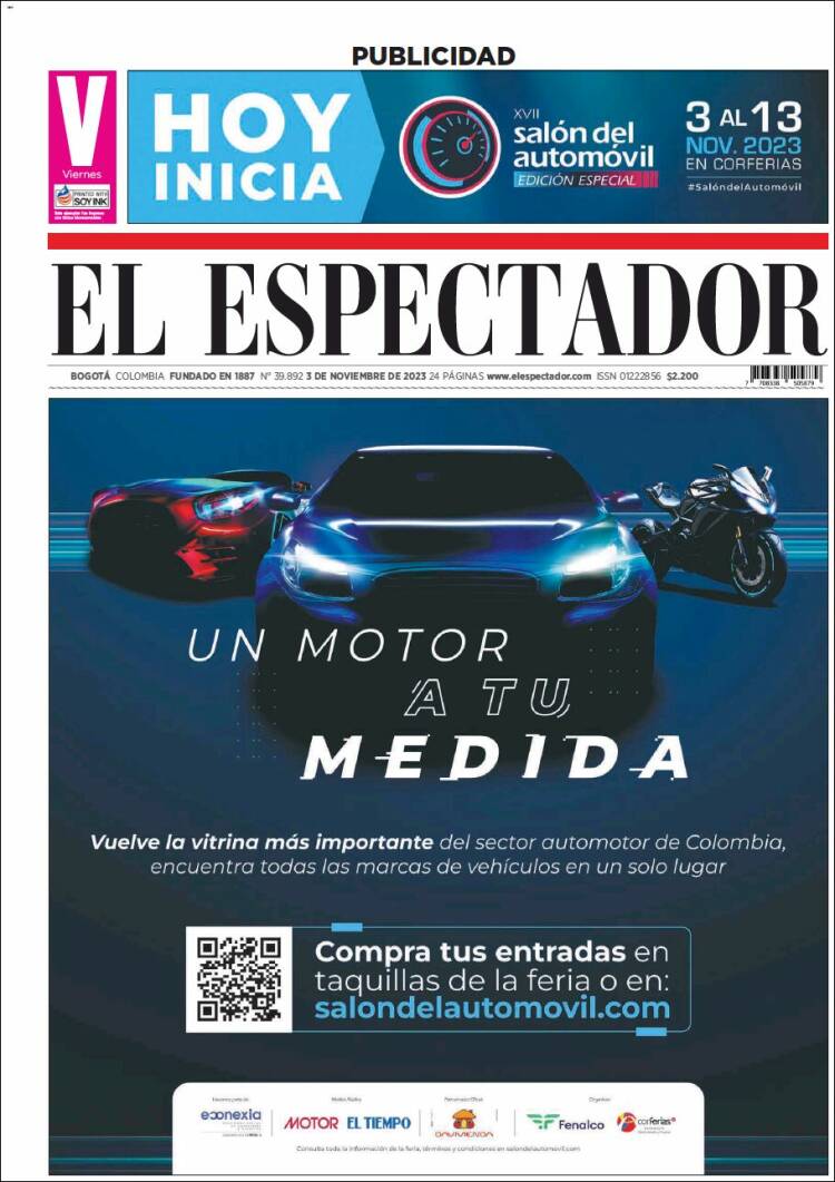 Portada de El Espectador (Colombia)