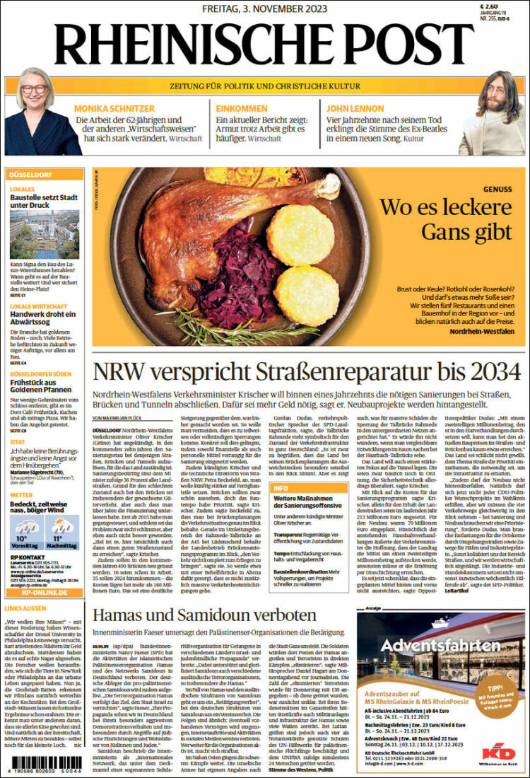 Portada de Rheinische Post (Alemania)