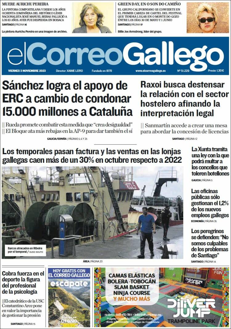 Portada de El Correo Gallego (España)
