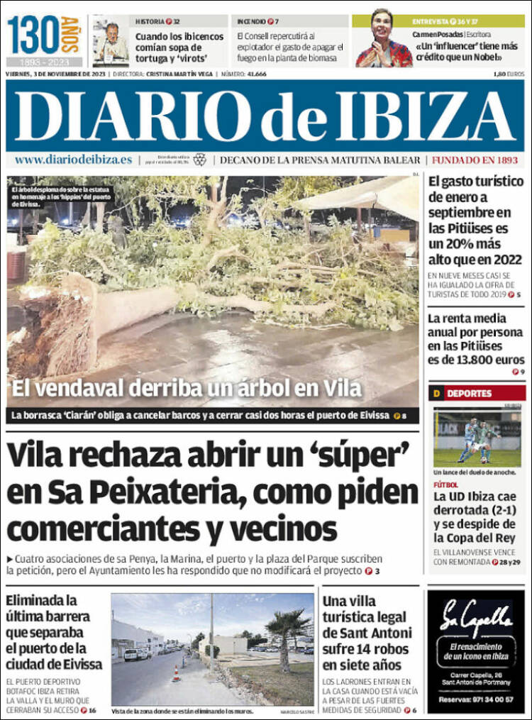 Portada de Diario de Ibiza (España)