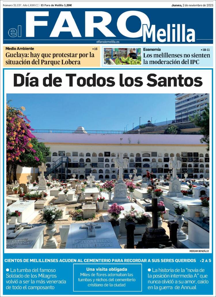 Portada de El Faro de Melilla (España)