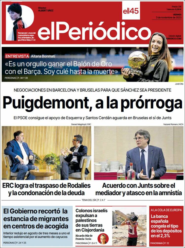 Portada de El Periódico (España)