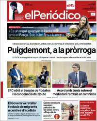 Portada de El Periódico de Catalunya (España)