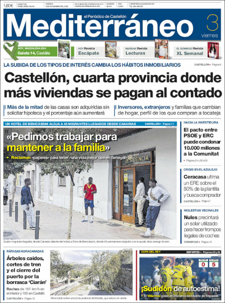 Portada de El Periódico Mediterraneo (España)