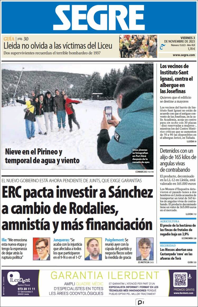 Portada de Segre  (España)