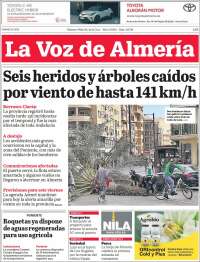 Portada de La Voz de Almería (España)