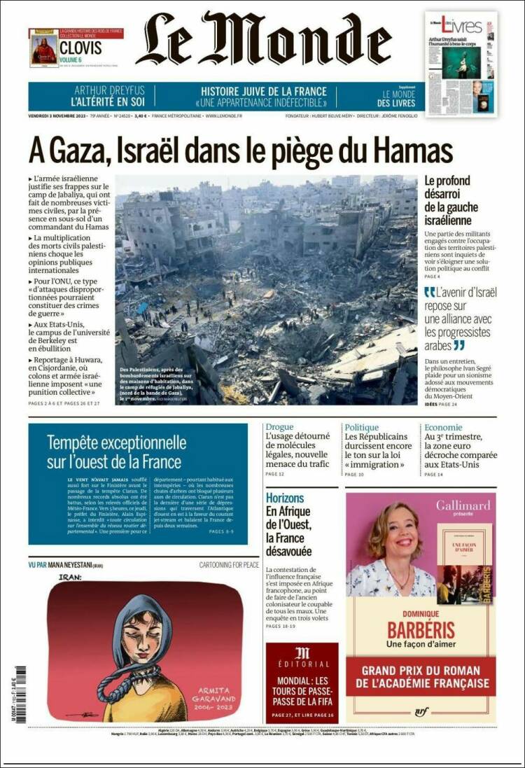 Portada de Le Monde (Francia)