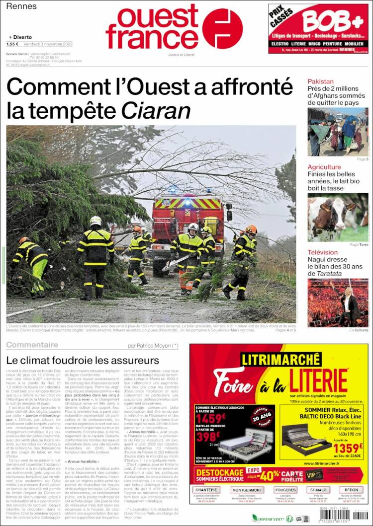 Portada de Ouest France (Francia)