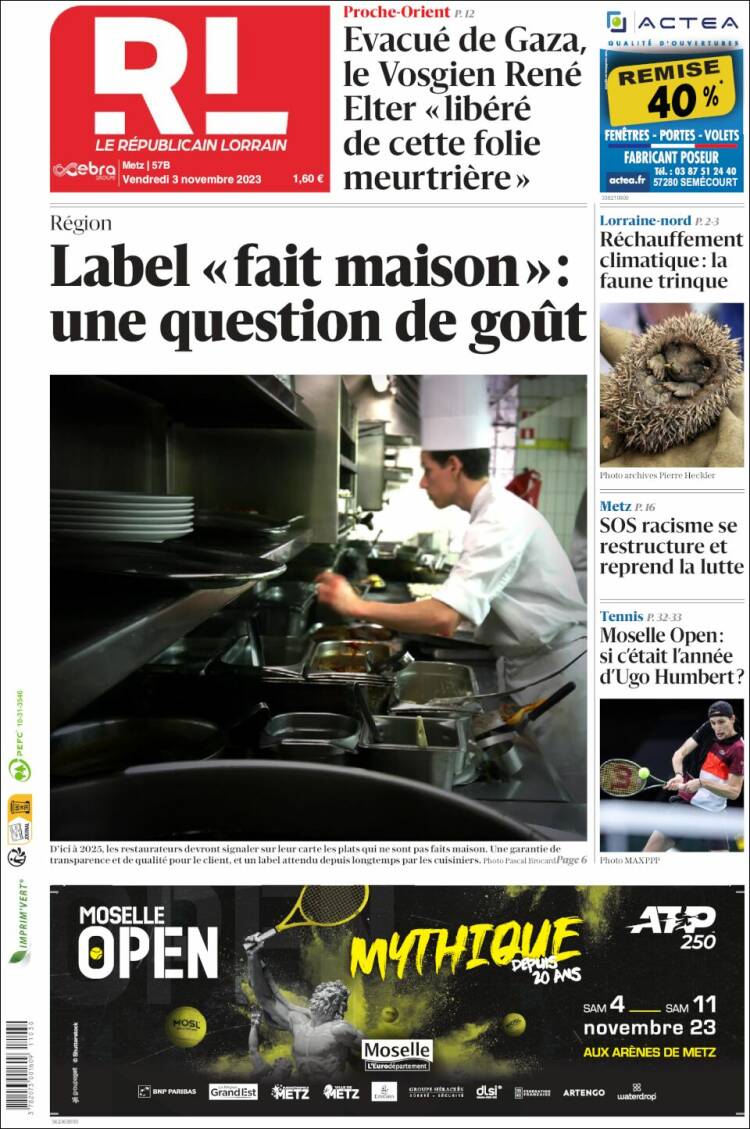 Portada de Le Republicain Lorrain (Francia)