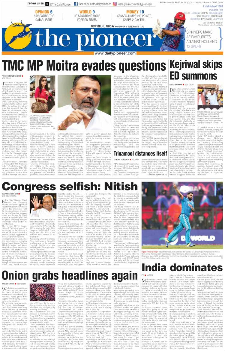 Portada de The Pioneer (India)