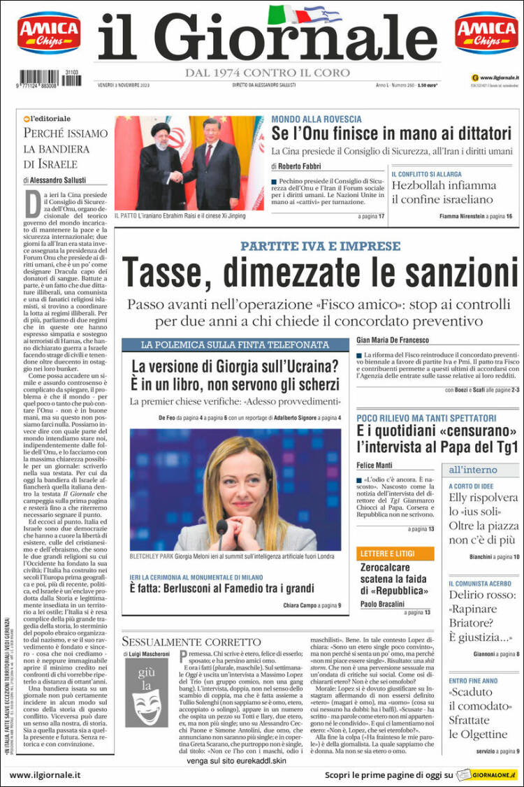 Portada de il Giornale (Italia)