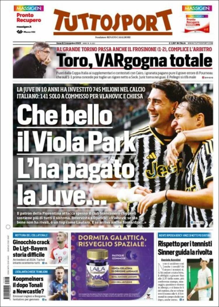 Portada de Tuttosport (Italia)