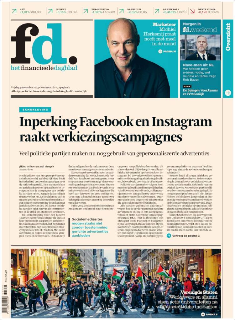 Portada de Het Financieele Dagblad (Pa&iacute;ses Bajos)