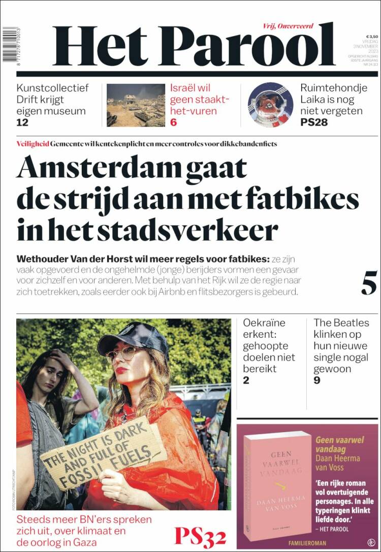 Portada de Het Parool (Pa&iacute;ses Bajos)