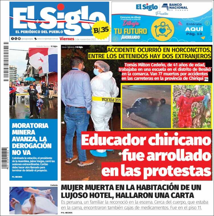 Portada de El Siglo (Panam&aacute;)