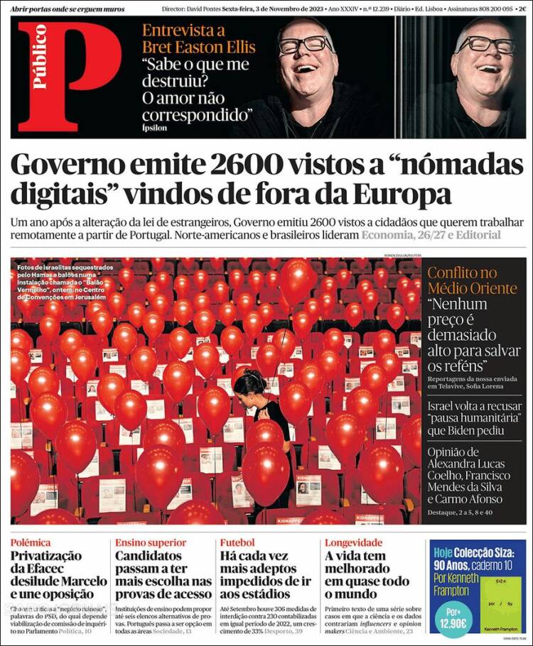 Portada de Público (Portugal)