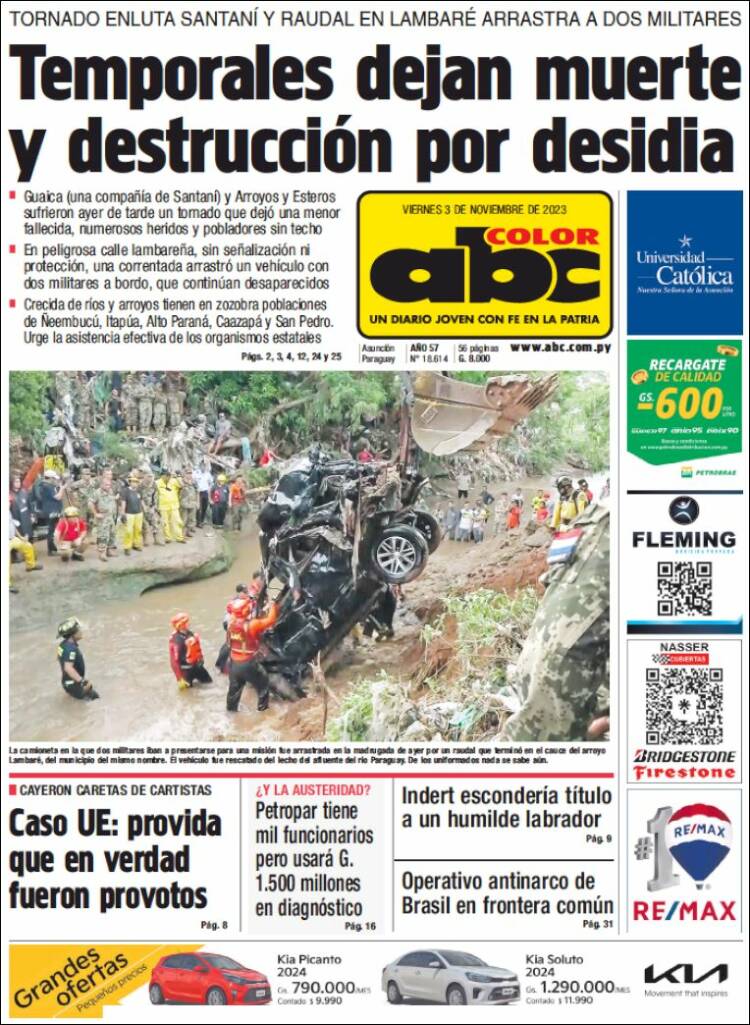 Portada de ABC Color (Paraguay)