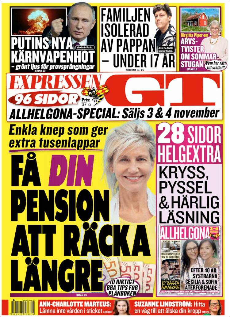 Portada de Göteborgstidningen (Suecia)