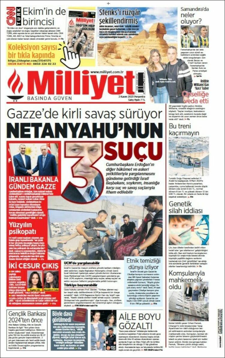 Portada de Milliyet (Turqu&iacute;a)