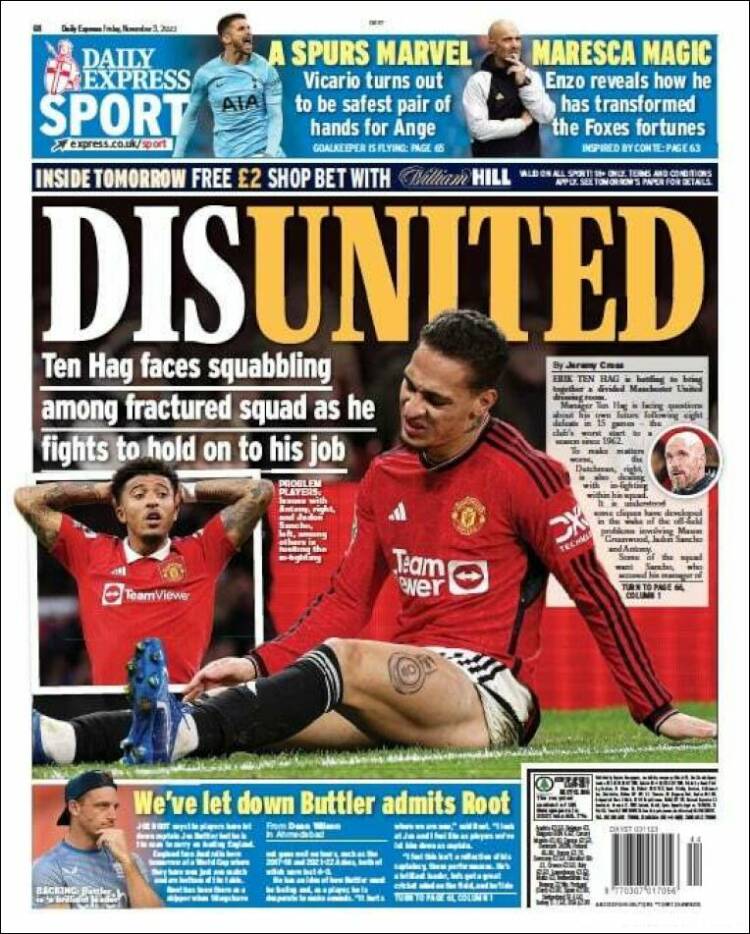Portada de Express Sport (Reino Unido)