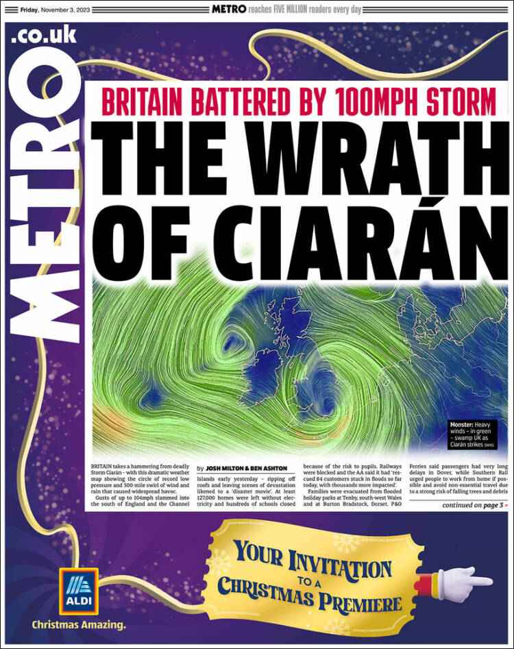 Portada de Metro (Reino Unido)