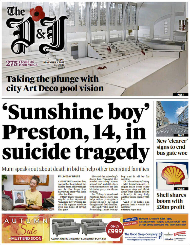 Portada de The Press and Journal (Reino Unido)