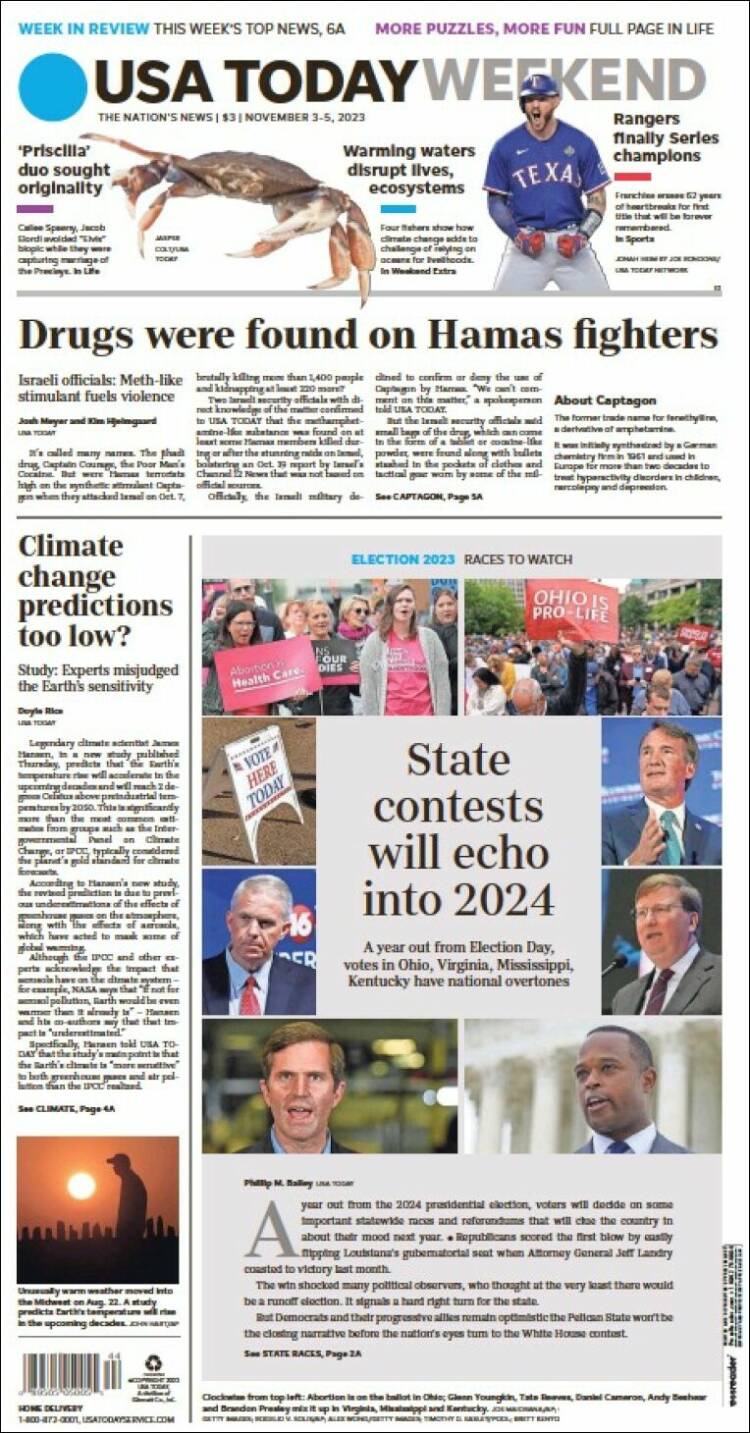 Portada de USA Today (USA)