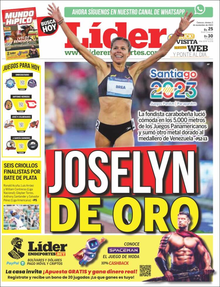 Portada de Lider en deportes (Venezuela)