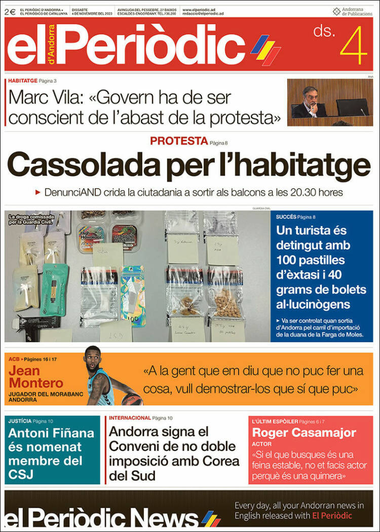 Portada de El Periòdic d'Andorra (Andorra)