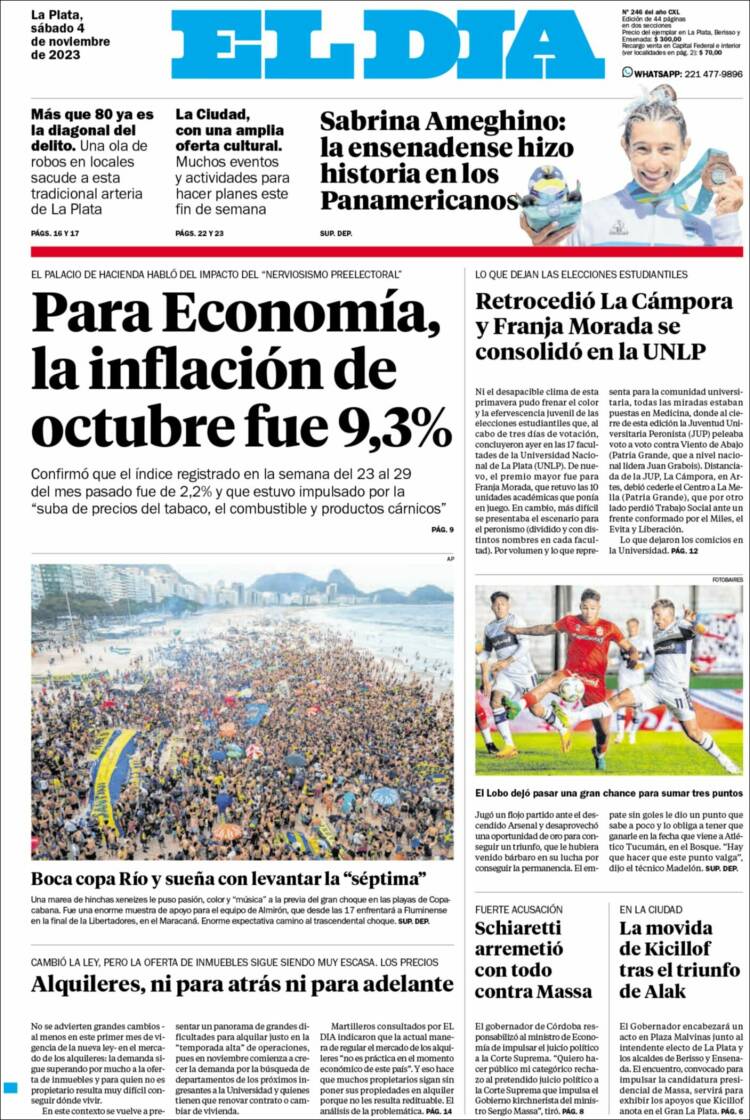 Portada de El Día de la Plata (Argentina)