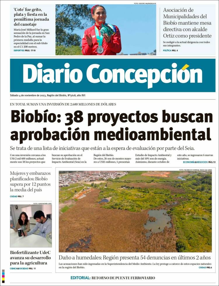 Portada de Diario de Concepción (Chile)