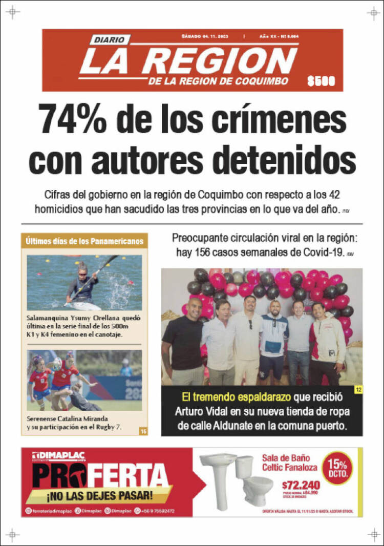 Portada de Diario La Región de Coquimbo (Chile)